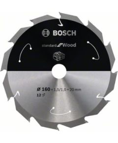 Griešanas disks kokam Bosch Standard for Wood 2608837675; 160 mm Zāģripas