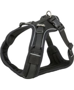 Trixie Premium FlexMesh, szelki, dla psa, czarne, M: 58–80 cm/20 mm, dostosowane dla mopsów i buldogów Citas preces