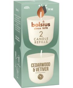 Bolsius Sveces Clean Light uzpildes sveces 2 gab. cedarwood & vetiver Sveces un svečturi
