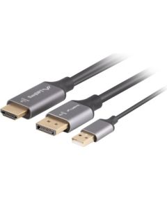 Lanberg HDMI (M) to Displayport (M) cable 4K, Black CA-HDDP-20CU-0018-BK 1.8 m  Кабель HDMI
