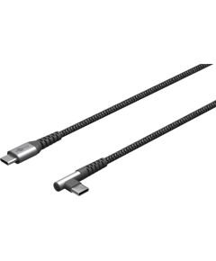 Goobay 64659 USB-C to USB-C Textile Cable with Metal Plugs, 1 m USB-C to USB-C Data USB kabeļi