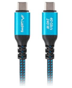 Lanberg CA-CMCM-44CU-0005-BK USB cable USB4 Gen 2x2 0.5 m USB C Black, Blue Дата USB-кабели