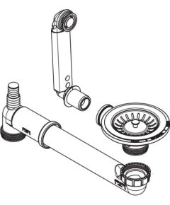 Franke WK Manual 1B Hidden Round Overflow manuālais notekas komplekts Jaunumi Sadz. tehnika