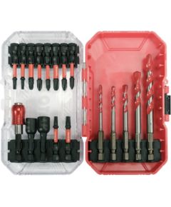 Skrūvgriežu uzgaļu komplekts Yato YT-04615; 18 gab. Piederumi urbjiem