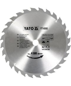 Griešanas disks kokam Yato YT-6080; 350x30 mm; Z28 Zāģripas