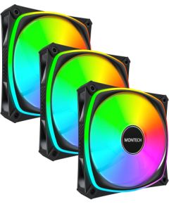 CASE FAN 120MM/RX120 PRO BLACK 3 IN 1 MONTECH Korpusu dzesēšana