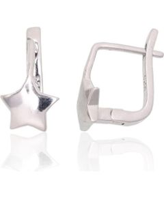 Серебряные серьги на английском замке #2204082(PRh-Gr), Серебро 925°, родий (покрытие), 1.7 гр. Ar "angļu" slēdzēju