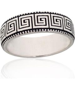 Sudraba gredzens #2101996(POx-Bk), Sudrabs 925°, oksids (pārklājums), Izmērs: 18.5, 4 gr. Sieviešu