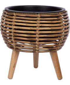 Planter WICKER 28x28xH28cm, light brown Новости, мебель, дом