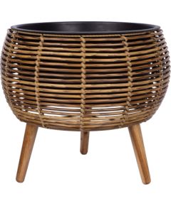Planter WICKER 48x48xH43cm, light brown Новости, мебель, дом
