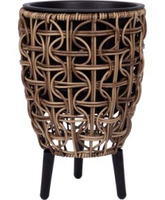 Planter WICKER 21x21xH32cm, brown Новости, мебель, дом