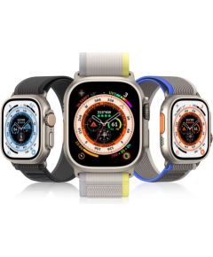 Dux Ducis   DUX DUCIS strap YJ nylon for Apple Watch 42 / 44 / 45 / 49 mm black gray Smart-Watch aksesuāri