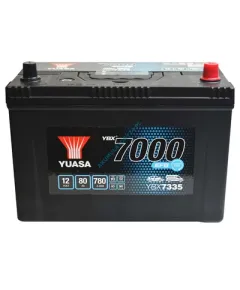 80Ah 780A  AKUMULATORS YUASA YBX7335 EFB 305x173x225-+ Akumulatori