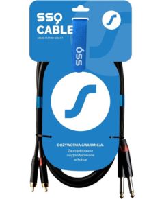 SSQ RCAJM3 SS-1429 Cable 2x RCA - 2x Jack Mono 6,3 mm 3 m Black Проводa