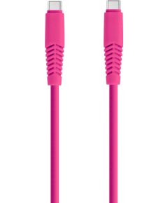 Setty USB-C kabelis ar USB-C, 1,5 m, 20 W, KSC-C-1.5206, rozā Data USB kabeļi