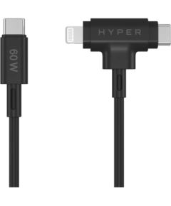 Hyper HyperJuice Silicone USB-C to USB-C and Lightning Hybrid 60W Cable Дата USB-кабели