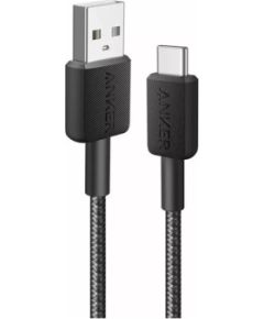 Anker 322 Nylon Cable, Black A81H6G11 USB-A to USB-C Data USB kabeļi