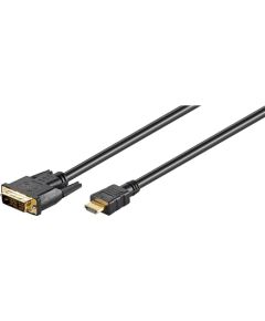 Goobay DVI-D/HDMI cable, gold-plated DVI-D male Single-Link (18+1 pin) HDMI male (type A) HDMI to DVI-D 1.5 m HDMI vadi