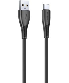USB cable Awei CL-182T USB to USB-C 1.0m black Data USB kabeļi