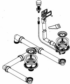 Franke Set WK 2B TCK automātisks notekas un pārplūdes komplekts Jaunumi Sadz. tehnika