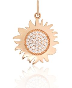 Zelta kulons #1300649(Au-R)_CZ, Sarkanais Zelts 585°, Cirkoni, 1.2 gr. Sieviešu