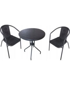 Modernhome ZESTAW MEBLI OGRODOWYCH STOLIK KRZESŁA KOMPLET MEBLI TARAS Z TECHNORATANU Dārza mēbeļu komplekti