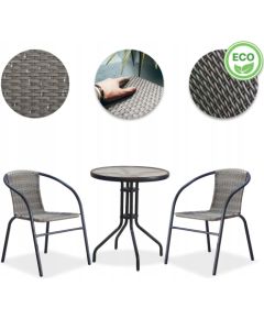 Modernhome ZESTAW MEBLI OGRODOWYCH STOLIK KRZESŁA KOMPLET MEBLI TARAS Z TECHNORATANU Dārza mēbeļu komplekti