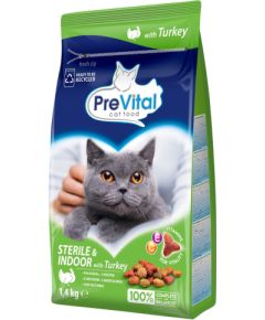 PREVITAL Cat Food Sterile with Turkey - Dry Cat Food - 1.4 kg Kaķu sausā barība