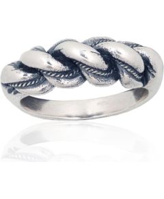 Sudraba gredzens #2101991(POx-Bk), Sudrabs 925°, oksids (pārklājums), Izmērs: 22, 7 gr. Sieviešu