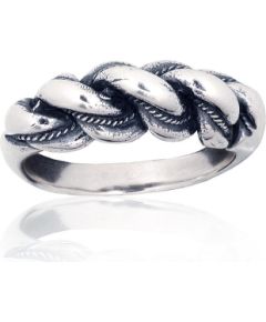 Серебряное кольцо #2101990(POx-Bk), Серебро 925°, оксид (покрытие), Размер: 18, 6.4 гр. Sieviešu