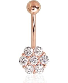 Zelta pīrsings - nabai #1930056(Au-R)_CZ, Sarkanais Zelts 585°, Cirkoni, 1.29 gr. Zelta - nabai