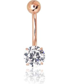 Золотой пирсинг в пупок #1930054(Au-R)_CZ, Красное Золото 585°, Цирконы, 1.12 гр. Zelta - nabai