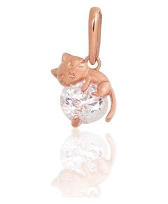 Золотой кулон #1301163(Au-R)_CZ, Красное Золото 585°, Цирконы, 0.48 гр. Sieviešu