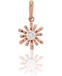 Zelta kulons #1301161(Au-R)_CZ, Sarkanais Zelts 585°, Cirkoni, 0.44 gr. Sieviešu