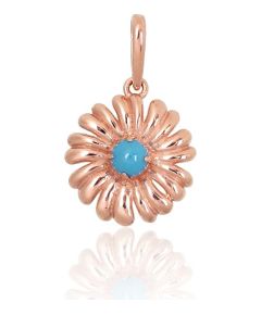 Золотой кулон #1301160(Au-R)_TRX, Красное Золото 585°, Бирюза (Имитация), 0.67 гр. Sieviešu