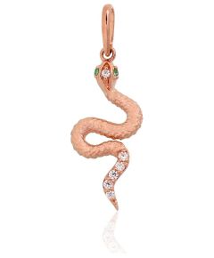 Золотой кулон #1301159(Au-R)_CZ+CZ-LG, Красное Золото 585°, Цирконы, 0.57 гр. Sieviešu