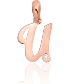 Zelta kulons #1300927(Au-R)_CZ, Sarkanais Zelts 585°, Cirkoni, 0.41 gr. Burti