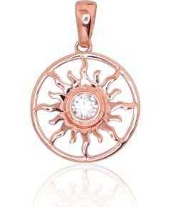 Zelta kulons #1300771(Au-R)_CZ, Sarkanais Zelts 585°, Cirkoni, 0.7 gr. Sieviešu