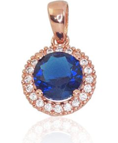 Золотой кулон #1300605(Au-R)_CZ+CZ-B, Красное Золото 585°, Цирконы, 0.52 гр. Sieviešu