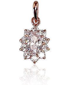 Zelta kulons #1300314(Au-R)_CZ, Sarkanais Zelts 585°, Cirkoni, 0.61 gr. Sieviešu