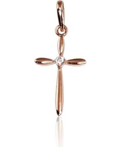 Золотой кулон #1300293(Au-R)_CZ, Красное Золото 585°, Цирконы, 0.31 гр. Krustiņi un ikonas