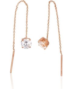 Zelta auskari #1201808(Au-R)_CZ, Sarkanais Zelts 585°, Cirkoni, 0.93 gr. Citi