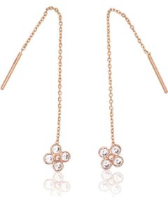 Золотые серьги #1201807(Au-R)_CZ, Красное Золото 585°, Цирконы, 0.63 гр. Citi