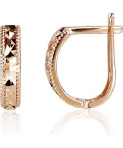 Золотые серьги на английском замке #1200635(Au-R), Красное Золото 585°, 1.13 гр. Zelta auskari ar "angļu" slēdzēju