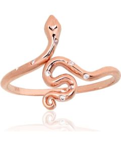 Zelta gredzens #1101259(Au-R)_CZ, Sarkanais Zelts 585°, Cirkoni, Izmērs: 18.5, 1.78 gr. Sieviešu