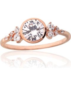 Zelta gredzens #1101257(Au-R)_CZ, Sarkanais Zelts 585°, Cirkoni, Izmērs: 18.5, 1.93 gr. Sieviešu