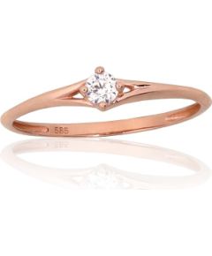 Золотое кольцо #1101255(Au-R)_CZ, Красное Золото 585°, Цирконы, Размер: 17, 1.02 гр. Sieviešu