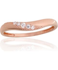 Золотое кольцо #1101254(Au-R)_CZ, Красное Золото 585°, Цирконы, Размер: 18.5, 1.39 гр. Sieviešu
