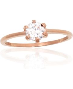 Золотое кольцо #1101182(Au-R)_CZ, Красное Золото 585°, Цирконы, Размер: 17.5, 1.37 гр. Saderināšanās gredzeni