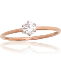 Золотое кольцо #1101180(Au-R+PRh-W)_CZ, Красное Золото 585°, родий (покрытие), Цирконы, Размер: 17, 0.83 гр. Saderināšanās gredzeni